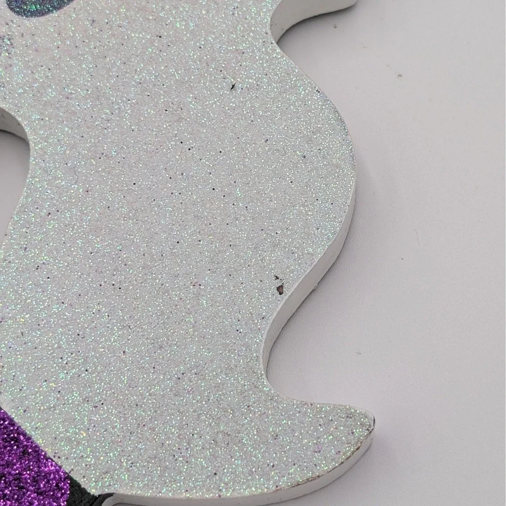 Hobby Lobby Boo Y'all Halloween Ghost Glitter Hanging Sign Purple 17 Inch